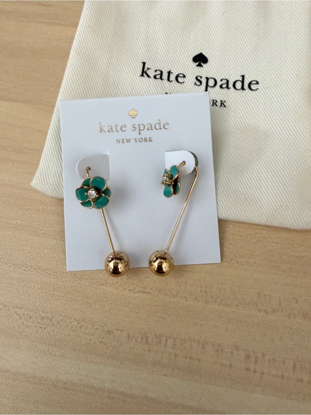 kate spade Shine On Flower Hanger earrings TURQUOISE